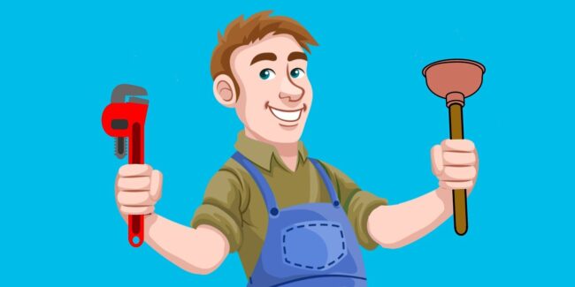 Home Maintenance Tips to Keep Your Rental Like-new | HomeVault funny drawing of a plumber